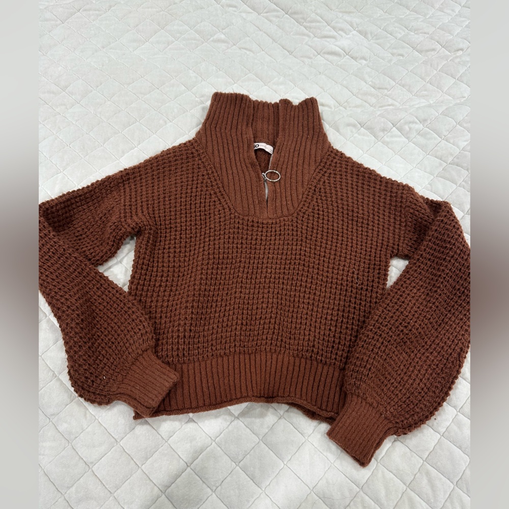 SO Brown Cowl Neck Sweater